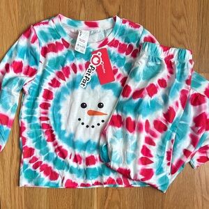 3-4 Years NWT PatPat Tie Dye Print Snowman Pajamas Set